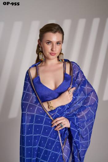 LAXMINAM OP-955 DESIGNER GEORGETTE SAREE WHOLESALER IN INDIA